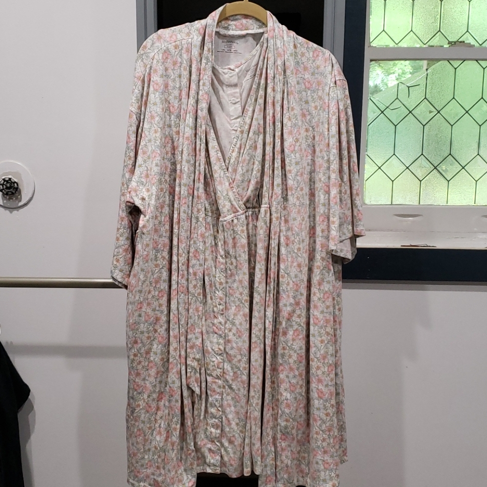 3 in 1 labor, delivery and nursing gown with robe
